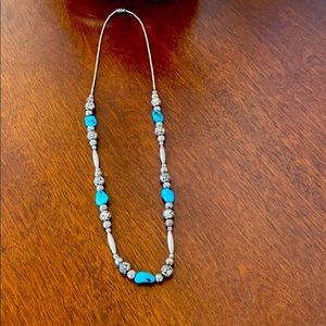 🌟Wow! Vintage Mexican Turquoise & Silver Necklace